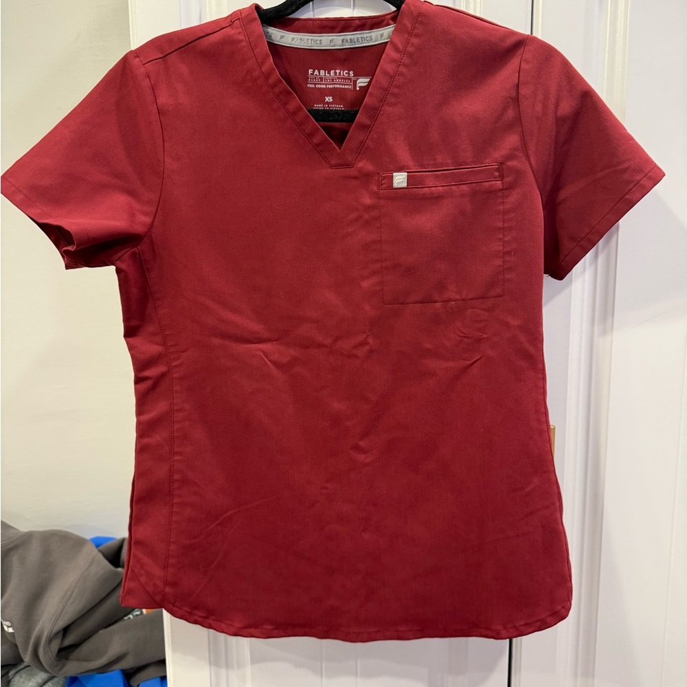 Fabletics Maroon V-Neck Top